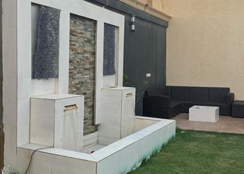 شاليه بجلسة خارجية وألعاب مائية