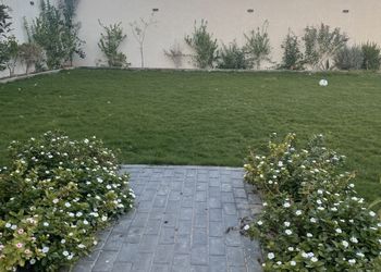 شاليه بمسطح اخضر ومسبح