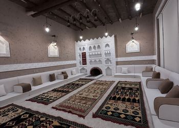 استراحة بمجلس وفناء خارجي 