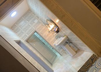 استراحة بمسطح اخضر وجلسه خارجيه