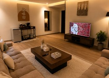 شقة بغرفة معيشة وغرفة نوم 