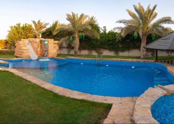 استراحة بمسطح اخضر ومجالس