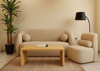شقة بصالة بأثاث مريح وبسيط 