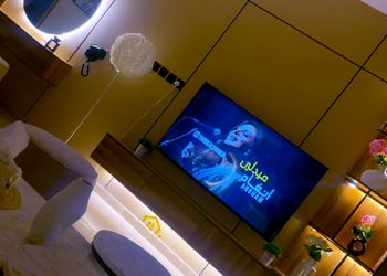 استديو بسرير ماستر وجلسة مريحة 