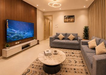 شقة فندقية أنيقة غرفه وصالة