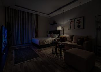 استديو بتصميم أنيق وسرير مريح 