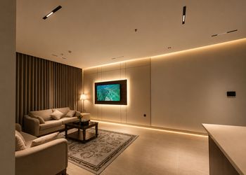شقة بصالة أنيقة وتصميم فاخر 