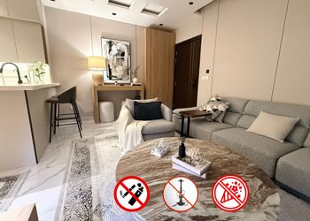 شقة بغرفة معيشة وغرفتين نوم 