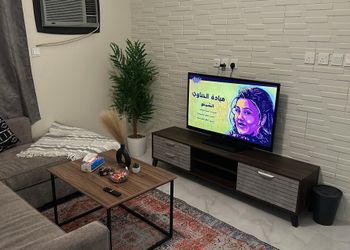 شقة بصالة وغرفة نوم وبأثاث مريح
