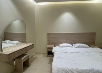 استديو بسرير مريح وأثاث بسيط