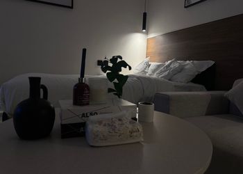 استديو بسرير مريح وتصميم هادئ 