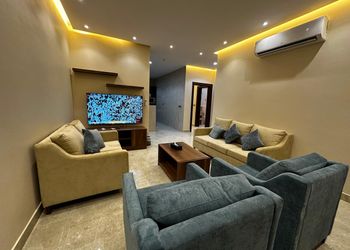 شقة بغرفة معيشة وغرفة نوم 