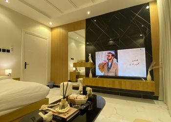 استديو بتصميم هادئ وسرير مريح 