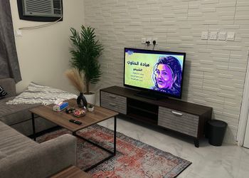 شقة بصالة وغرفة نوم وبأثاث مريح