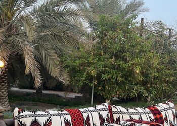 مزرعة بمناظر خلابة وجلسة خارجية 