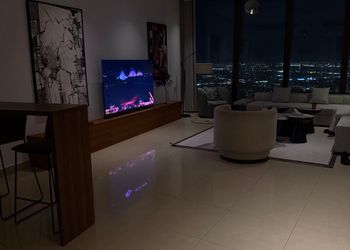 شقة بغرفة معيشة وغرفة نوم 