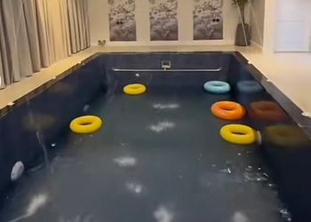 شاليه بألعاب مائية  ومسبح 