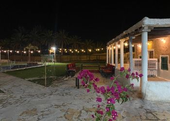 مزرعة بمسطحات خضراء وجلسة خارجية