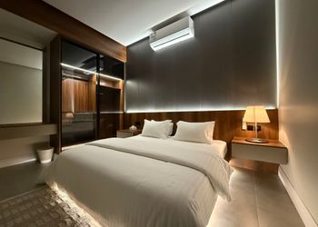 شاليه بصالة انيقة وغرفة نوم