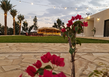 مزرعة بمسطح اخضر وجلسة خارجية 