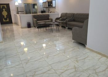 استراحة بصالة جلوس وفناء خارجي