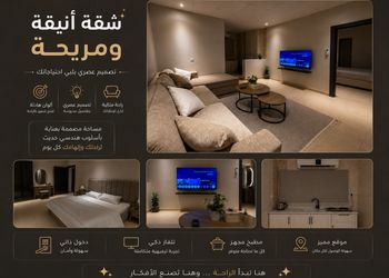 شقة بغرفة معيشة وغرفة نوم 