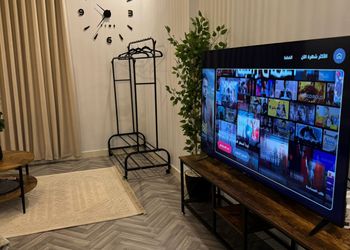 استديو بسرير مريح وأثاث بسيط