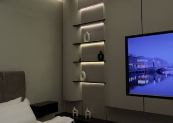استديو بتصميم هادئ وسرير مريح 