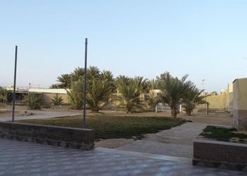 استراحة بمجلس واسع ومسطح اخضر 