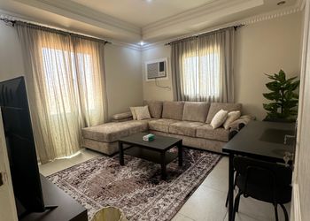شقة بصالة وغرفة نوم وبأثاث مريح
