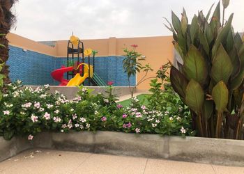 شاليه بالعاب اطفال ومسطح اخضر